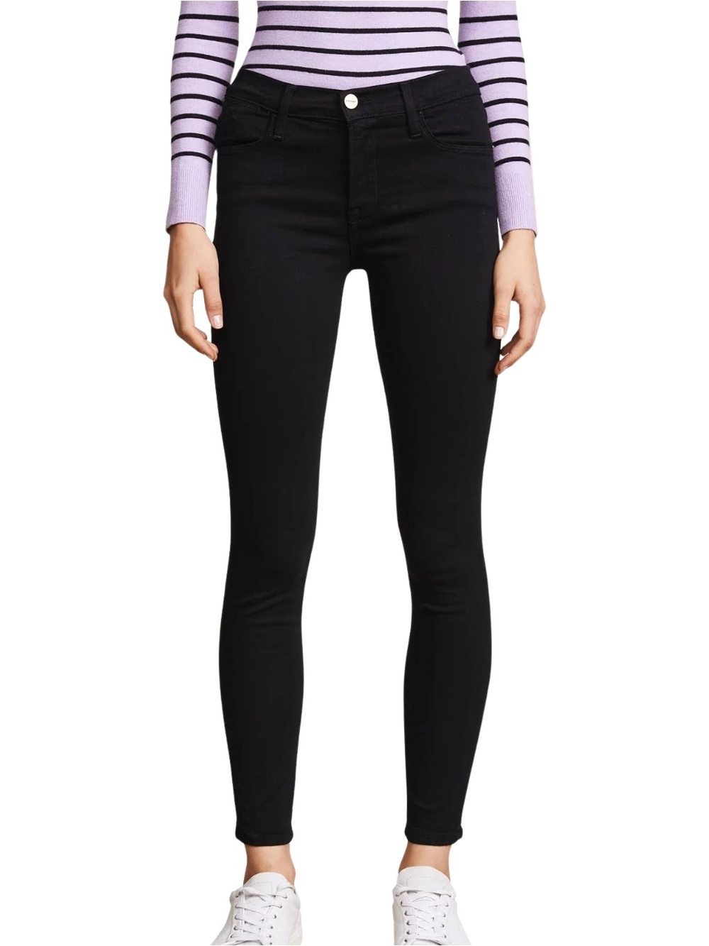 FRAME Le High Skinny Black Jeans Size 26 High Rise Stretch Denim